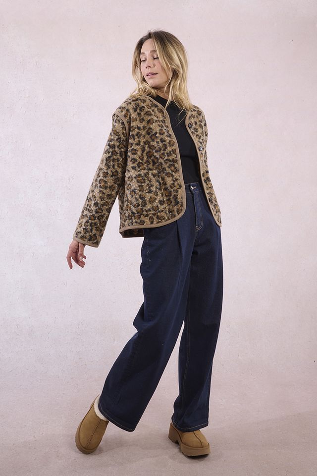 Animal Print Jacket in brown by Molly Bracken