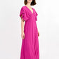 Cap Shoulder Slip Dress in purple bougainvillier by Molly Bracken