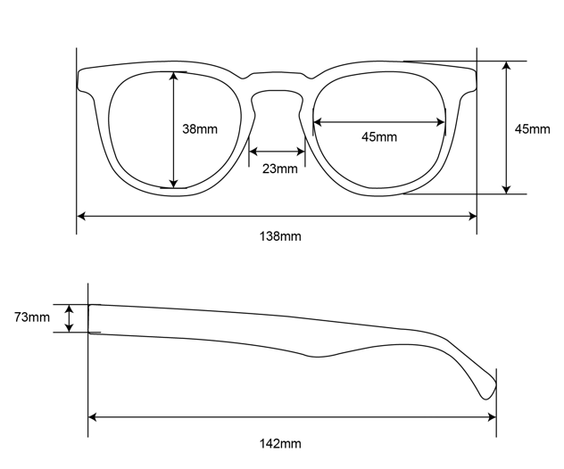 Harrison Reading Glasses: Black / +2.00