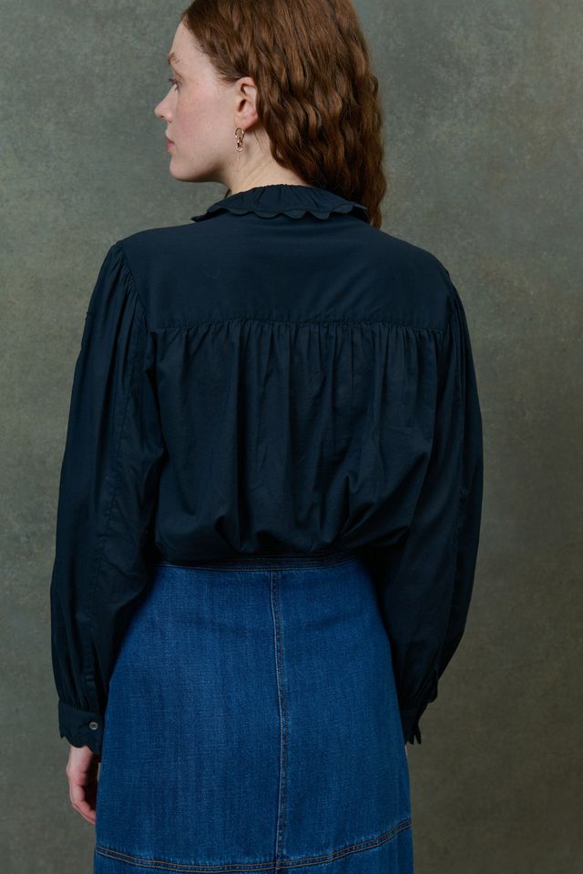 Cora Embroidered Blouse in black by Louise Misha