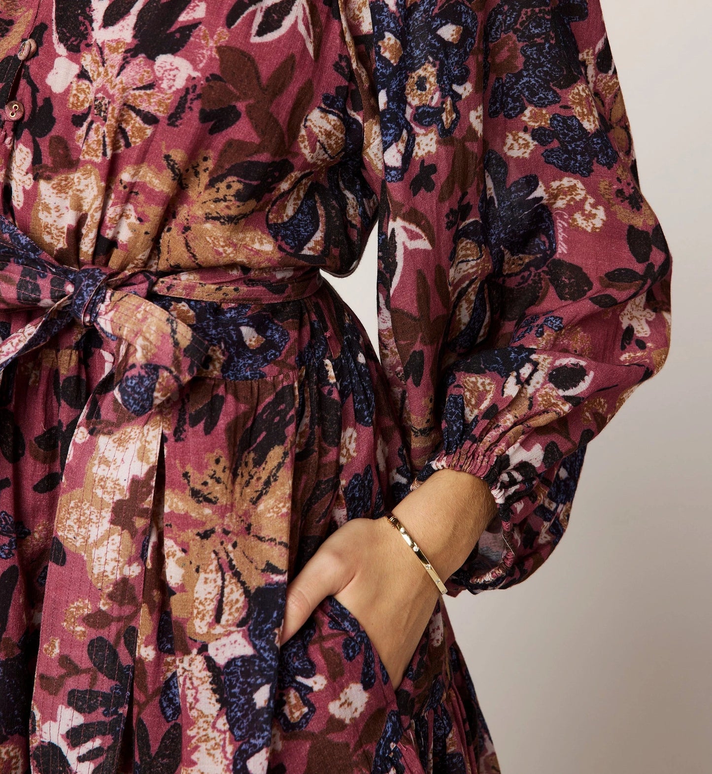 Elvia Printed Mini Dress in bergamo print by Cleobella