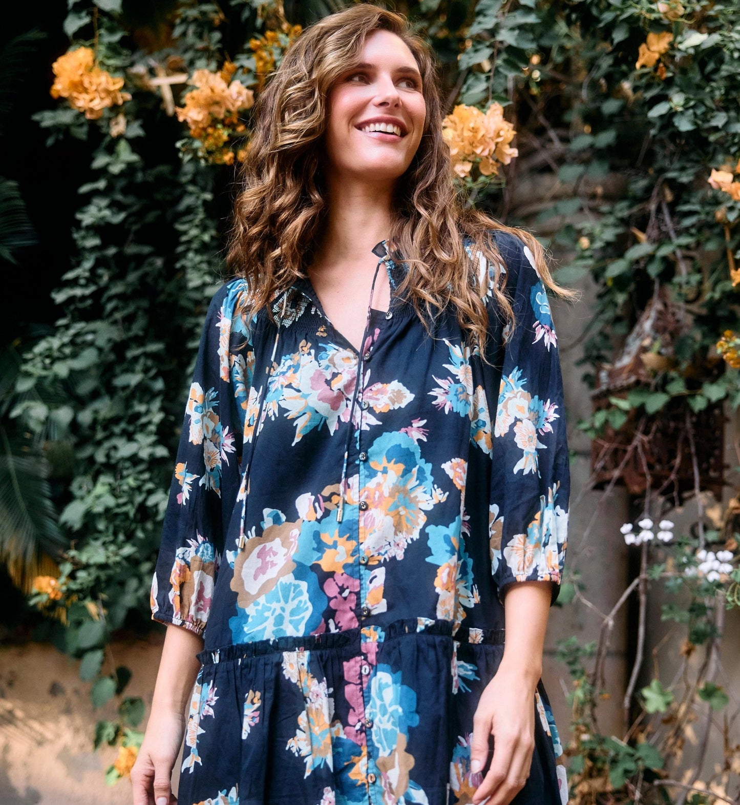 Emmanuelle Mini Dress in vitet floral print by Cleobella