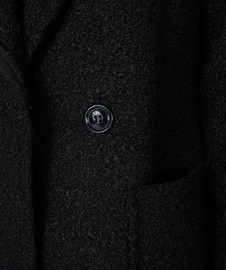 Midi Boucle Coat in black by Esqualo