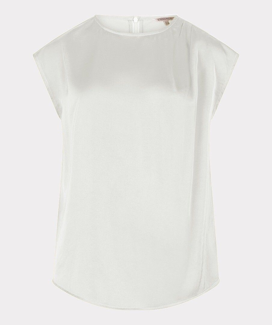 Gathering Satin Top in off white by Esqualo