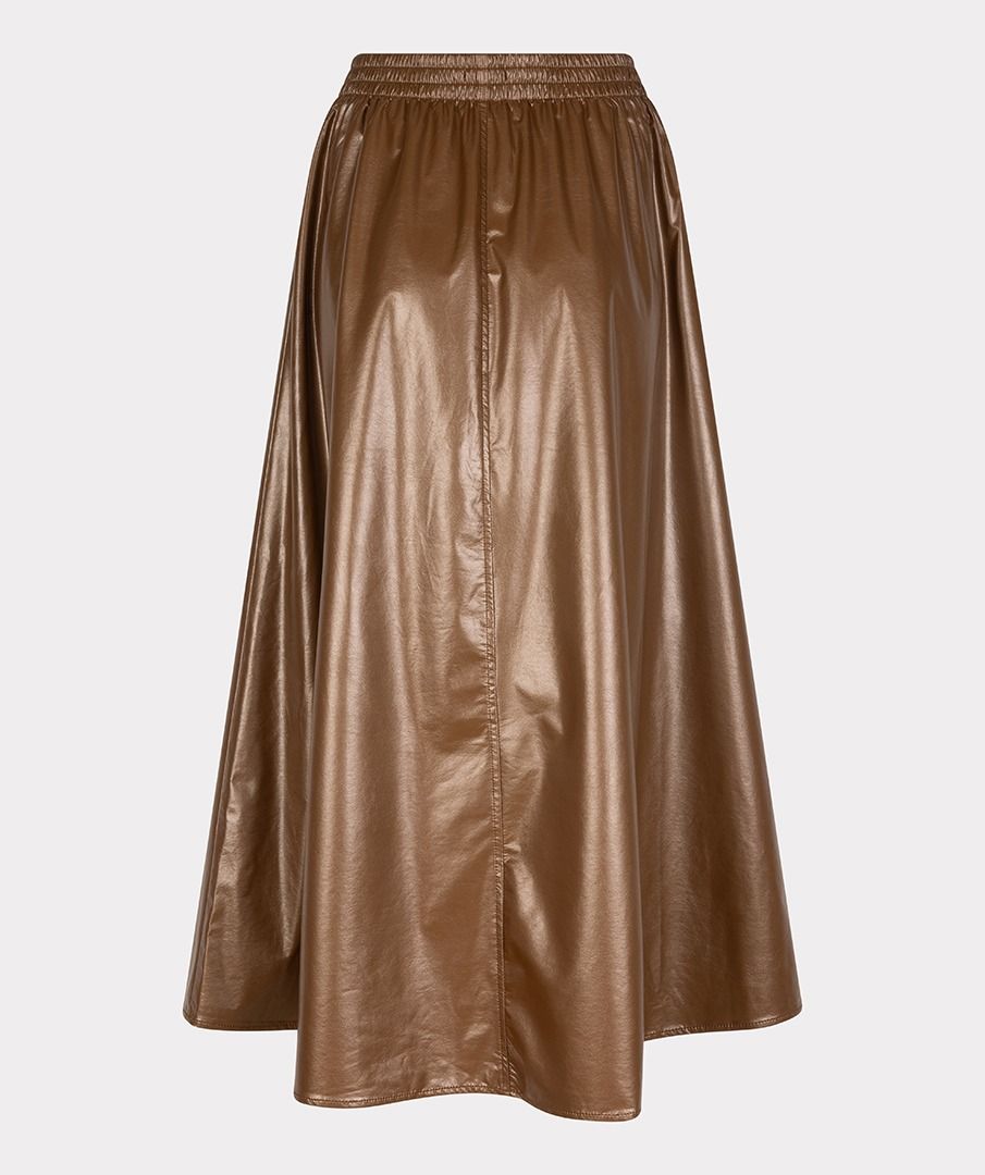 Metallic Elastic Waist Skirt in bronze by Esqualo
