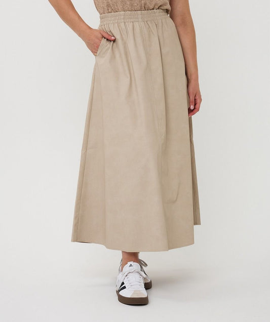 Lightweight Elastic Waist Skirt in light taupe by Esqualo