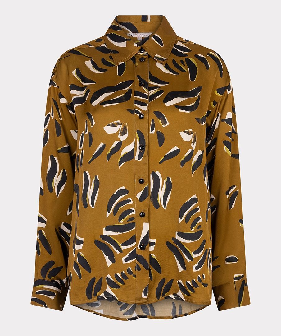 Oversized Button Down Blouse in harmony print by Esqualo