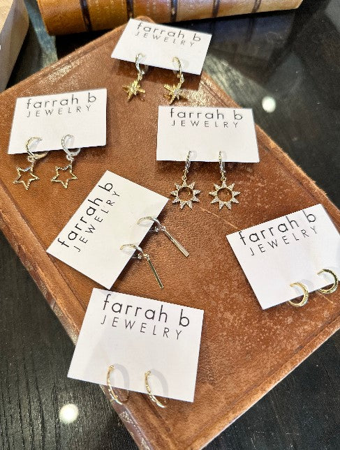 Minimalist Mini Huggies in gold by Farrah B