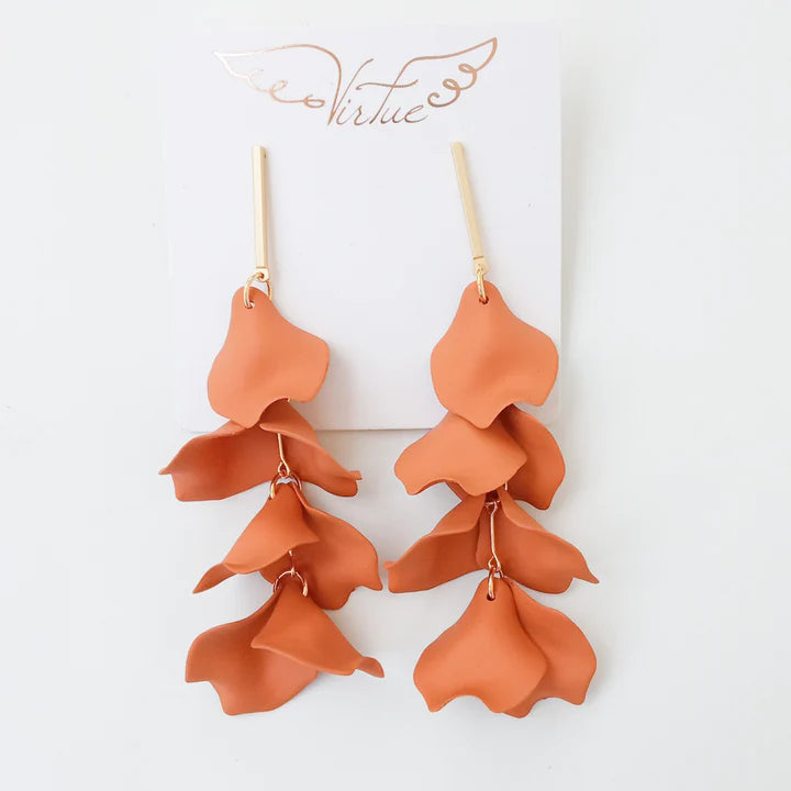 Hyacinth Petal Earrings in clay by Virtue