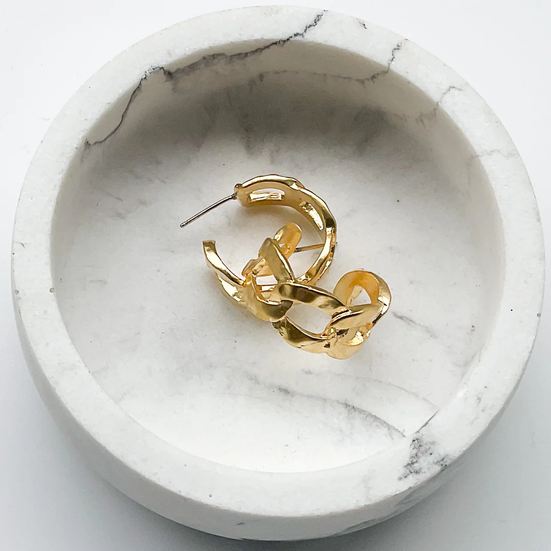 Small Chain Link Earring in gold by Virtue