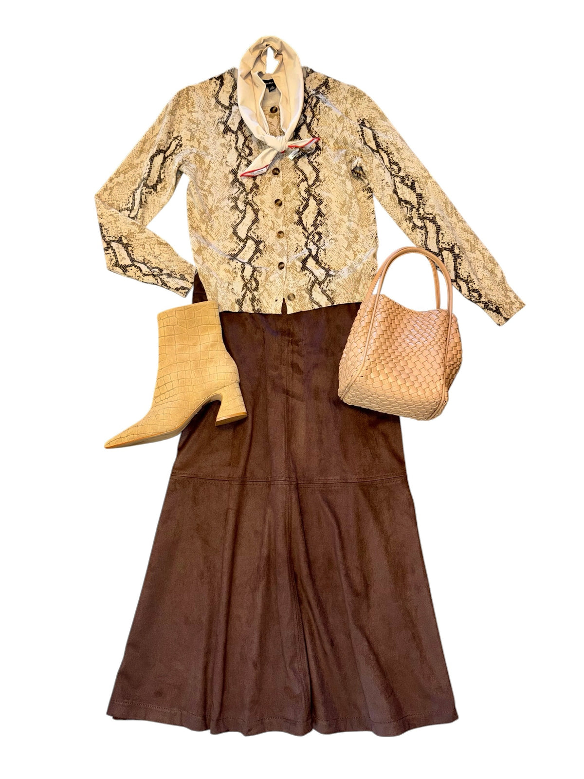 Suede Skirt in dark brown by B-YU