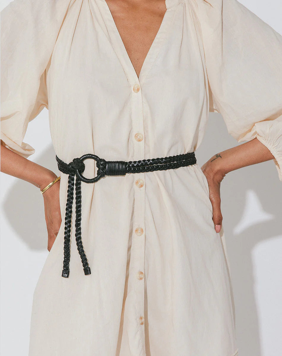Loop Leather Belt in black by Cleobella