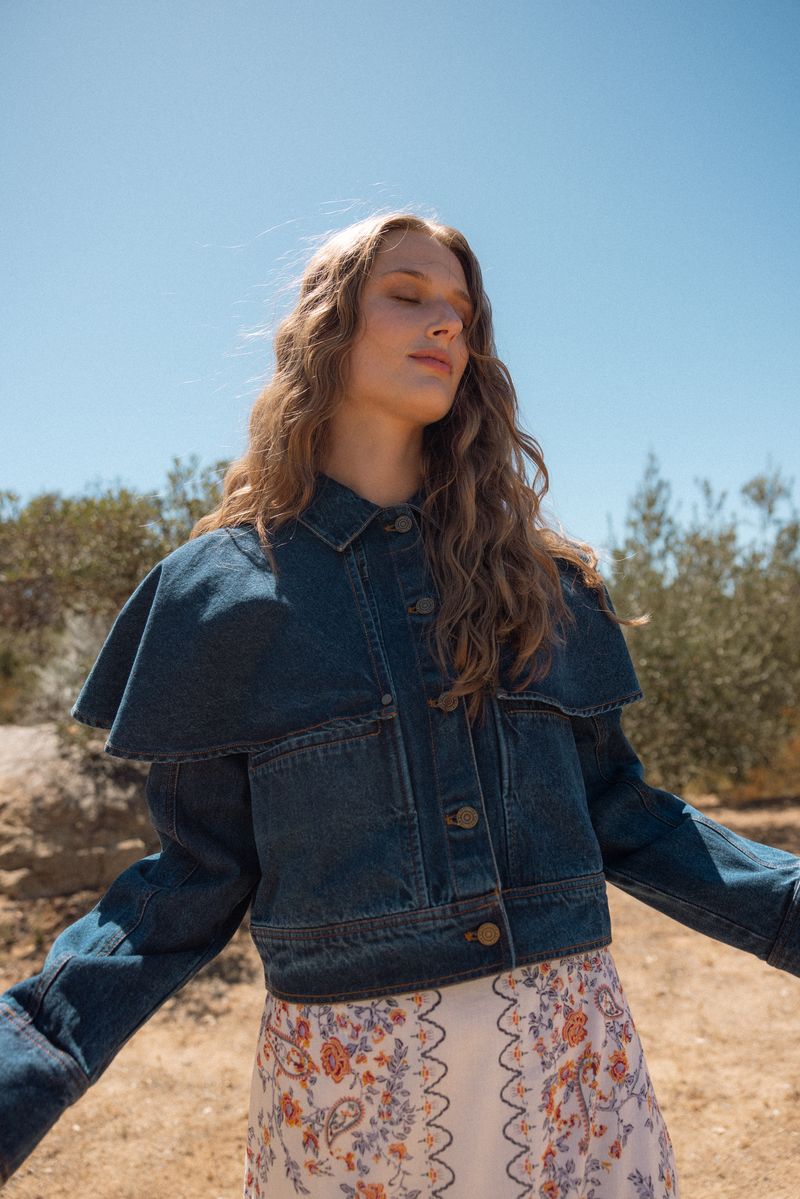 Clarke Jacket in dark denim by Cleobella