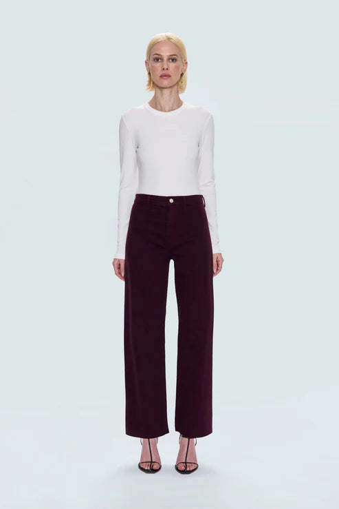 Penny High Rise Wide Leg Jean in Claret by Pistola