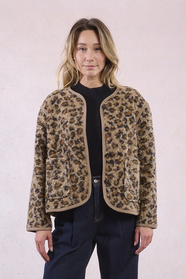 Animal Print Jacket in brown by Molly Bracken