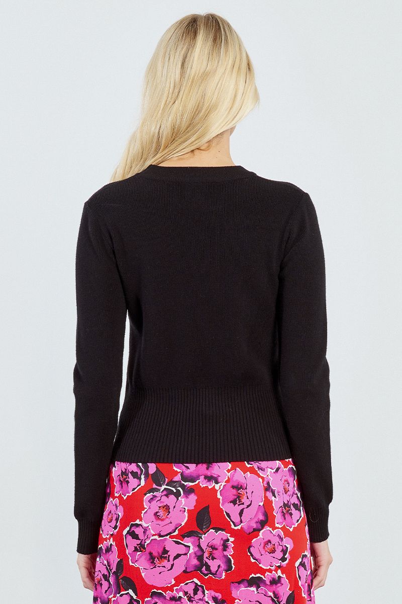 Long Sleeve Sweater in black by Molly Bracken