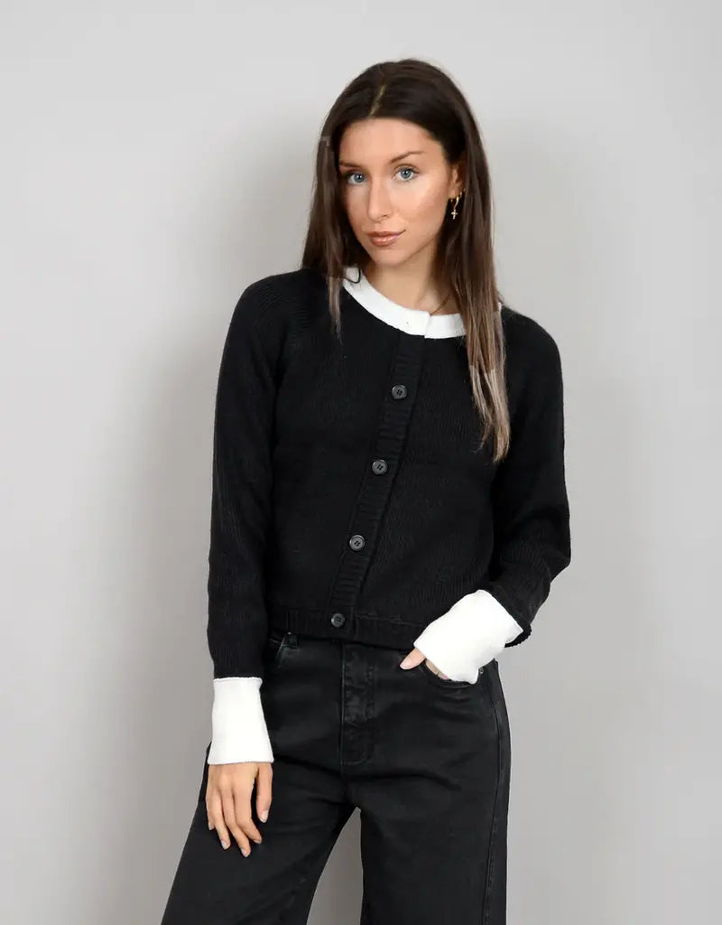 Gregoriana Long Sleeve Crew Neck Cardigan in white beach by RD