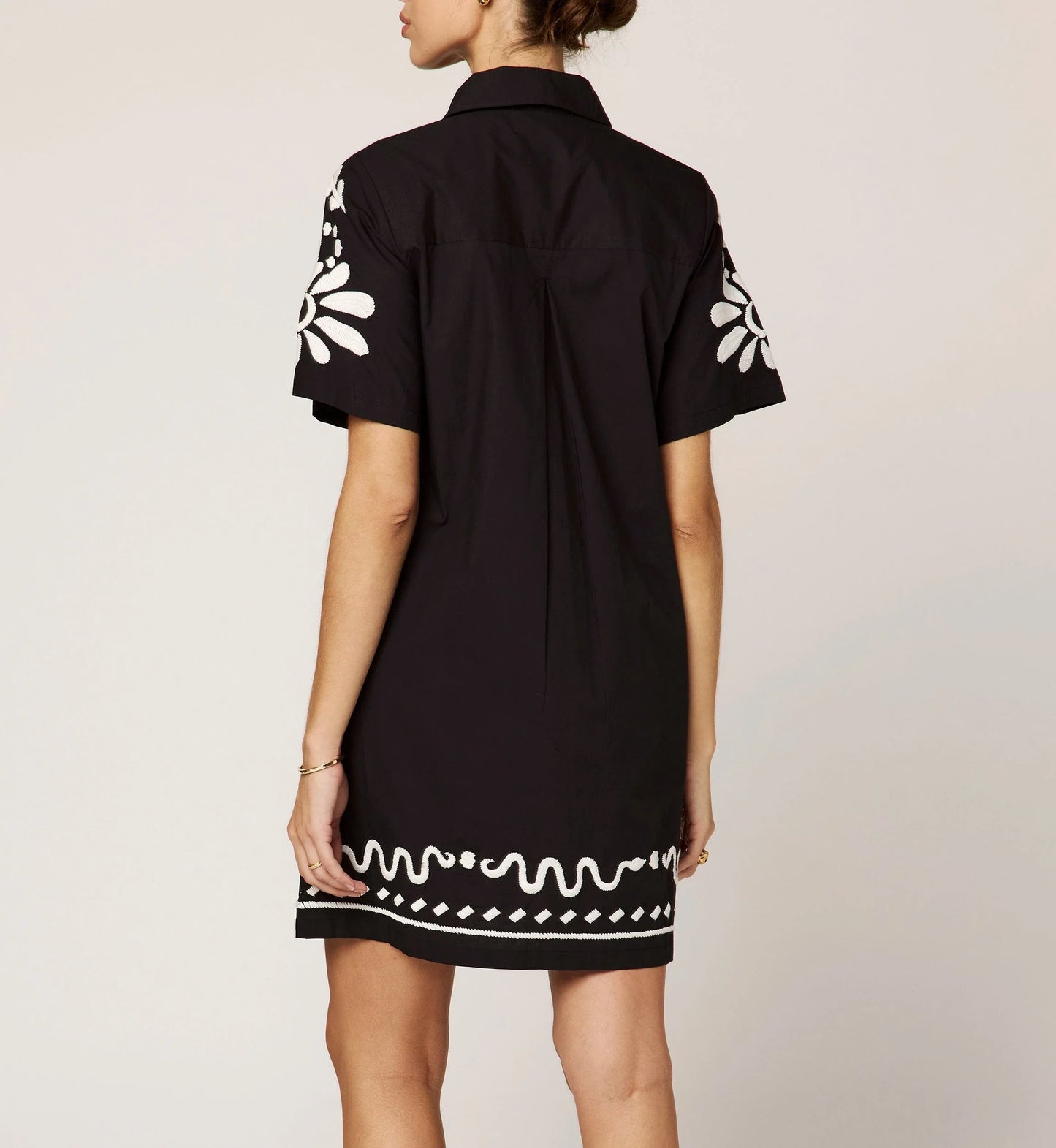 Riya Mini Dress in black/ivory by Cleobella