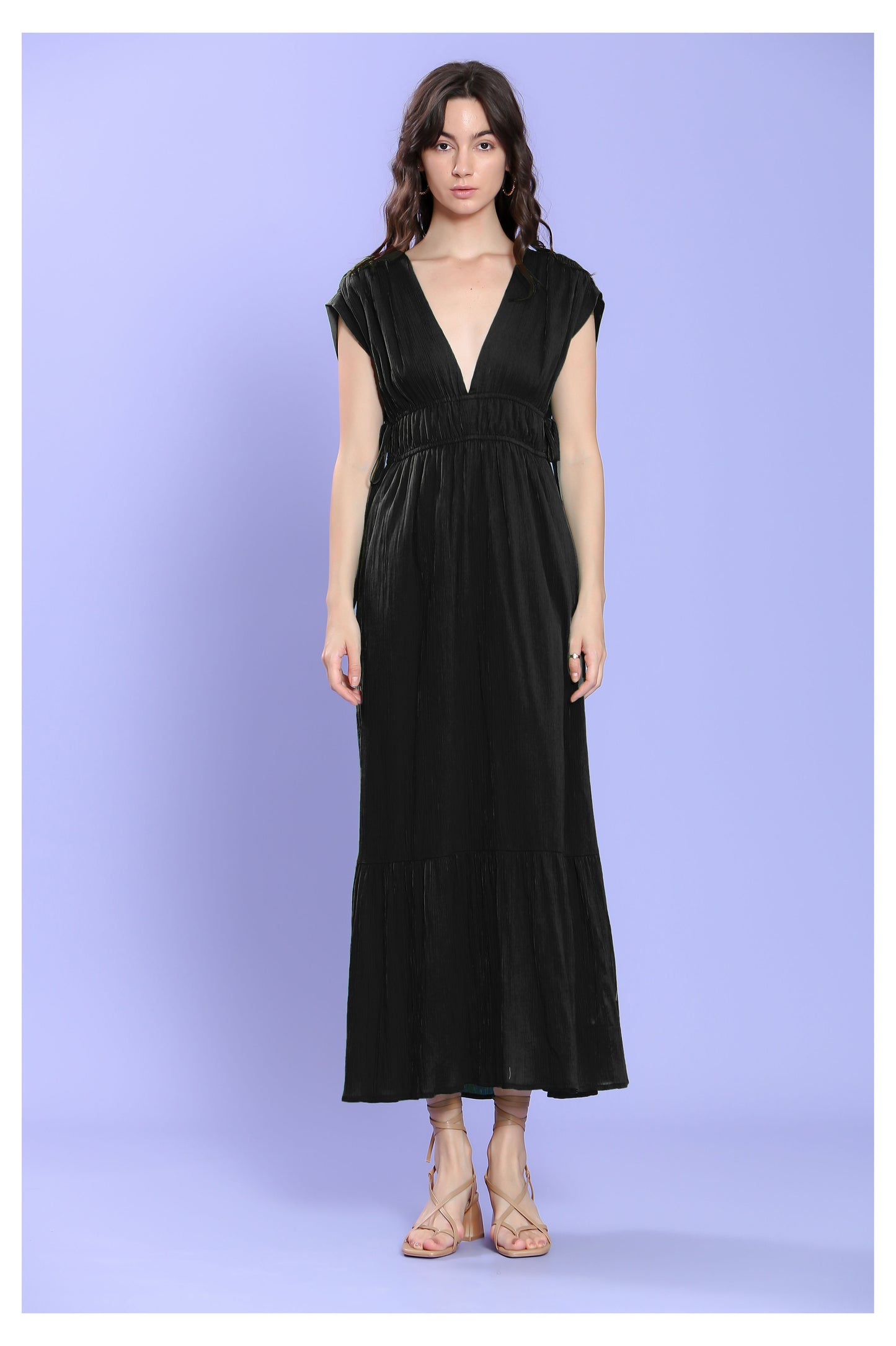Sleeveless Maxi Dress in black by The Korner