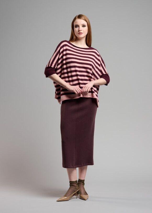 Scuba Skirt in dark brown by B-YU