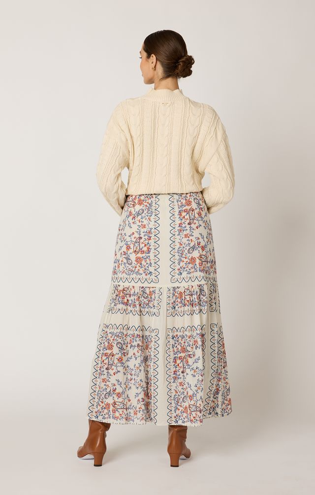 Marjorie Ankle Skirt in la ramos print by Cleobella