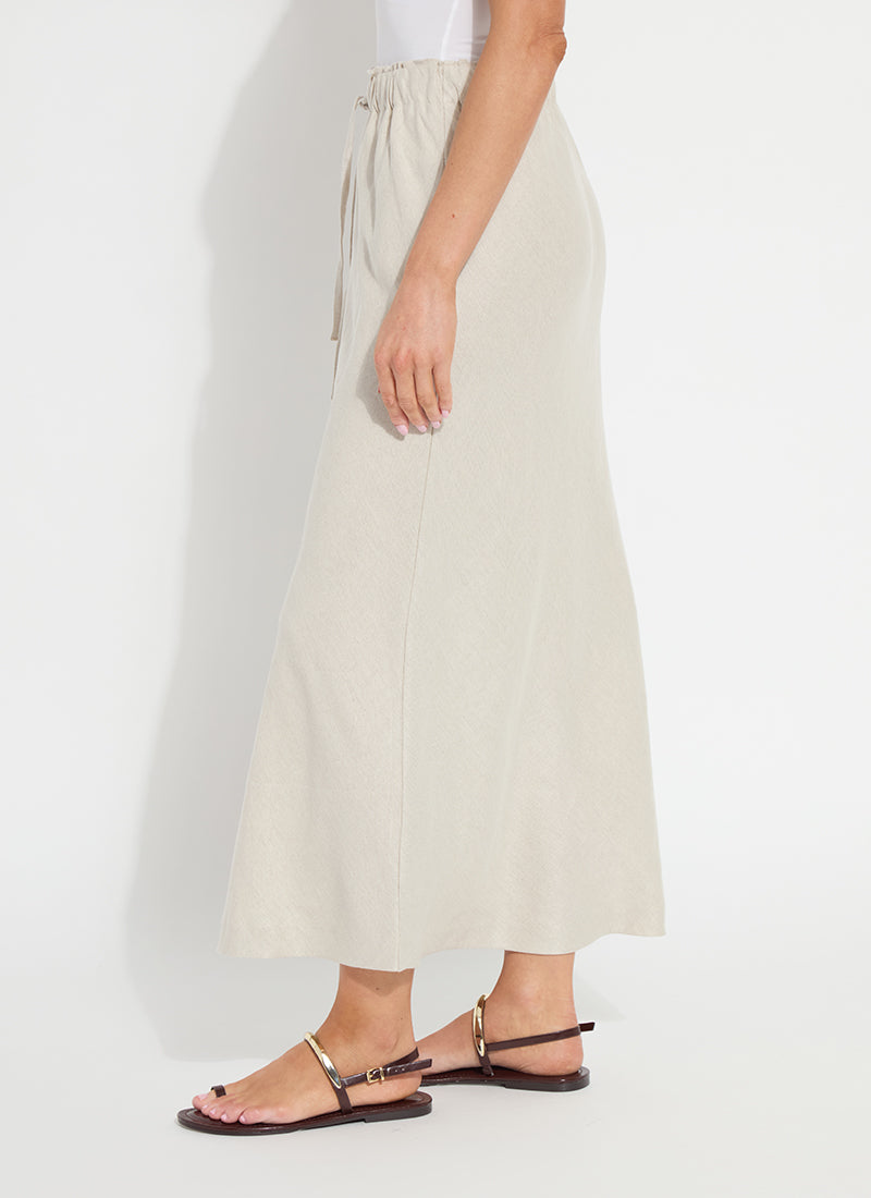 Gabriela Linen Draw String Skirt in flax linen by Lysse