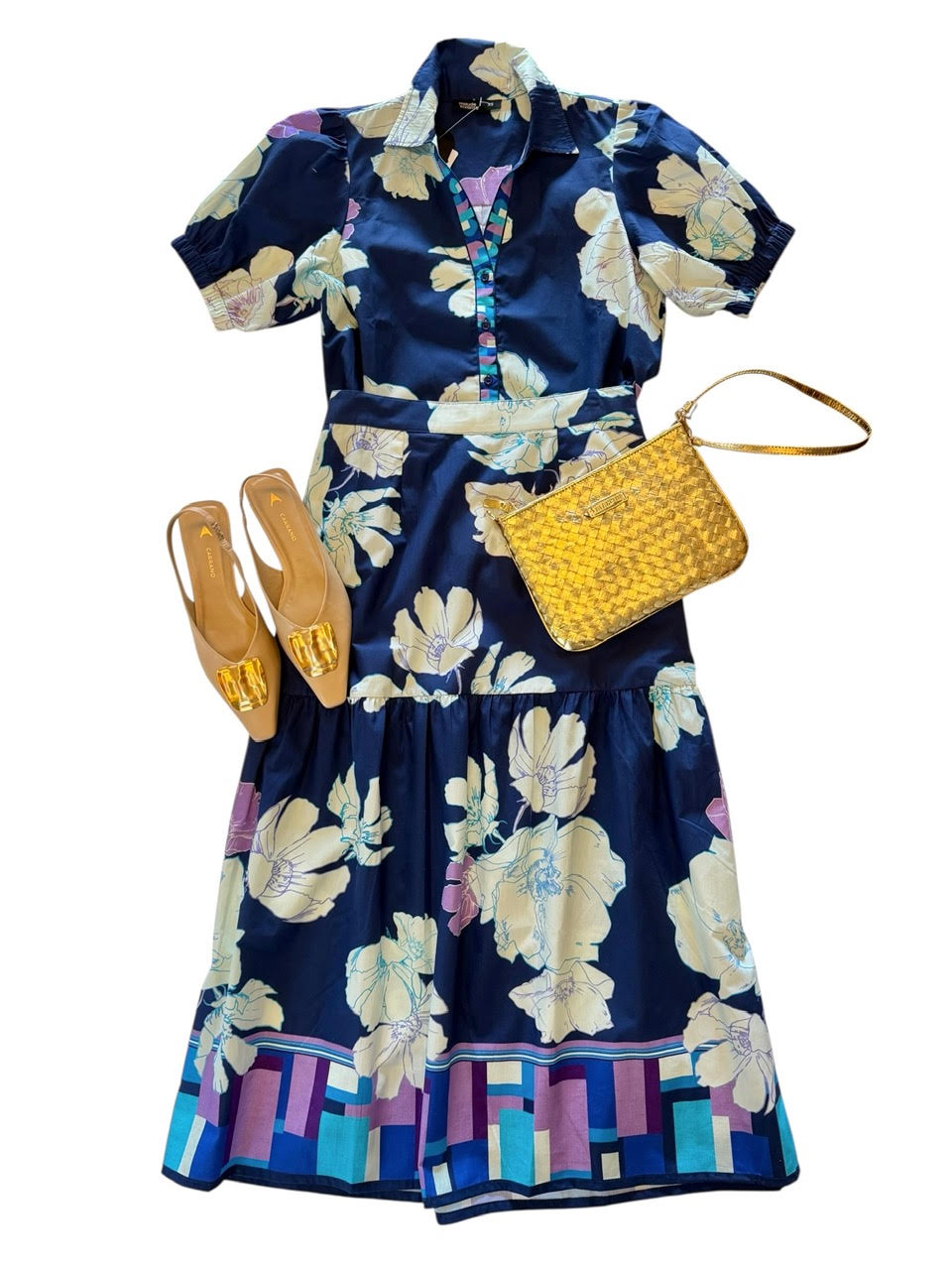 Kate Floral Printed Top in ink by Maude Vivante