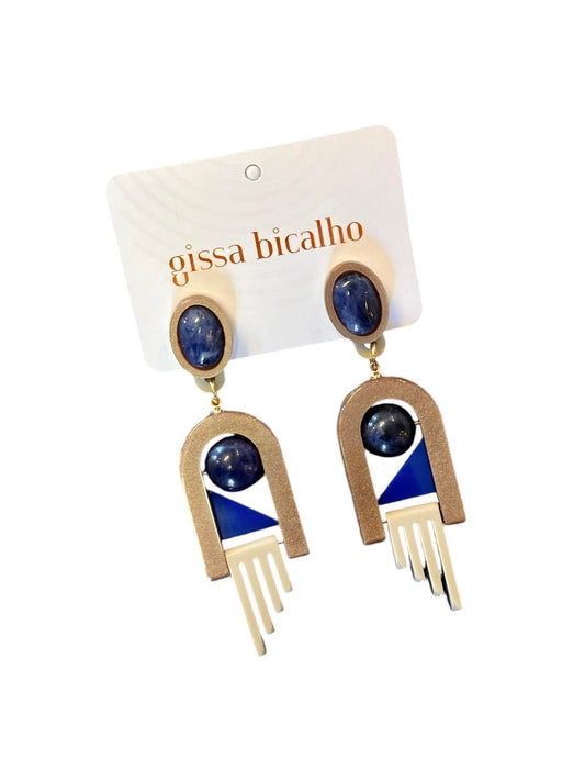 Acrylic Memphis Earrings in blue by Gissa Bicalho