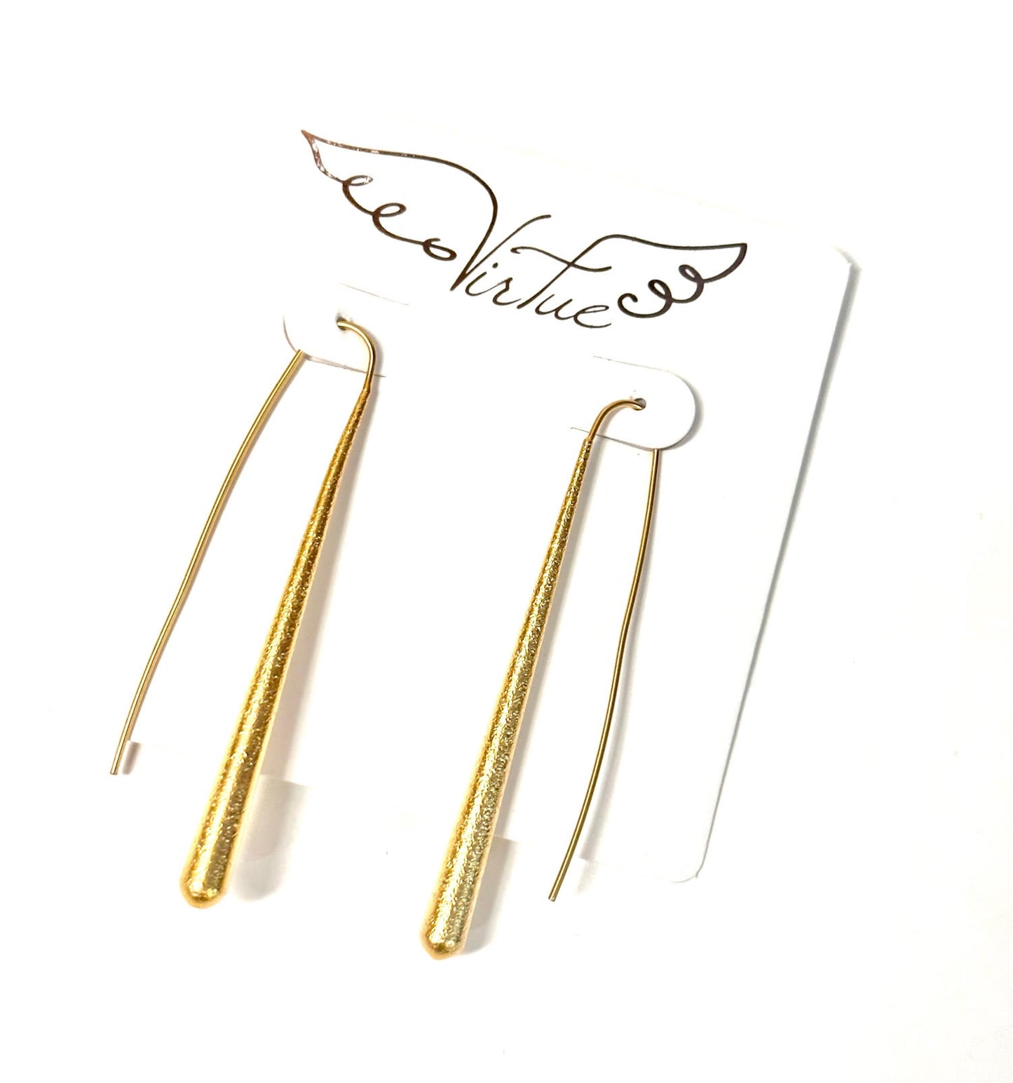 Water Drop Earrings in gold by Virtue