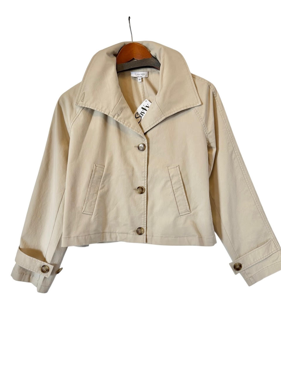 Cropped Trench in khaki by J. Society