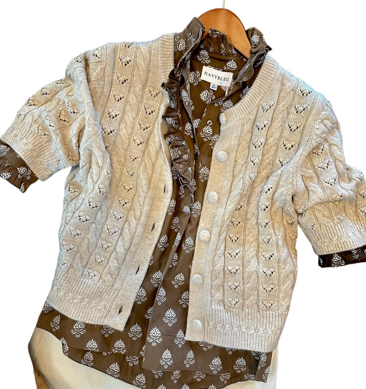Westport Top in brown leaf by NavyBleu