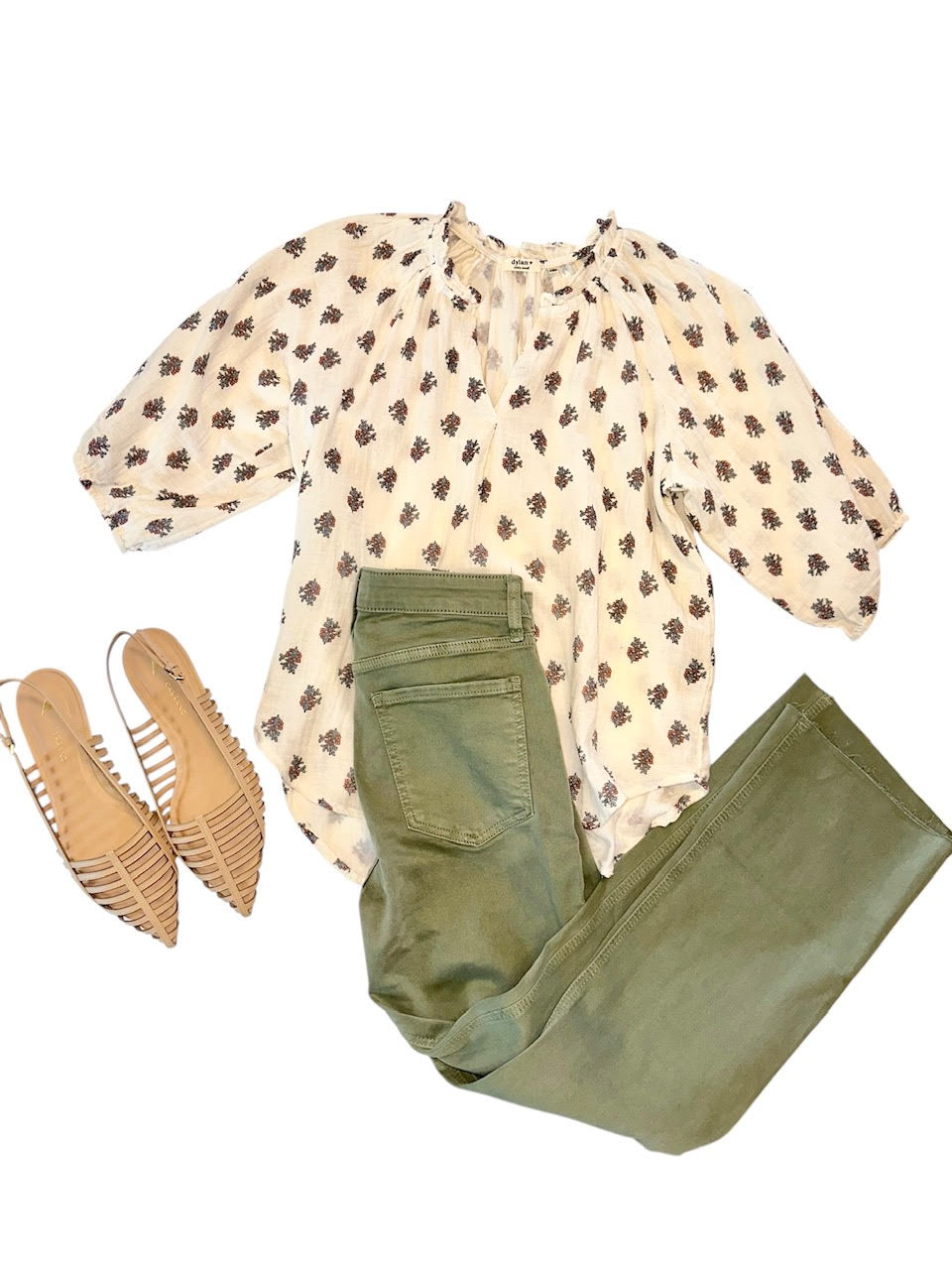 Mackenzie Top in natural/denim & pink by Dylan