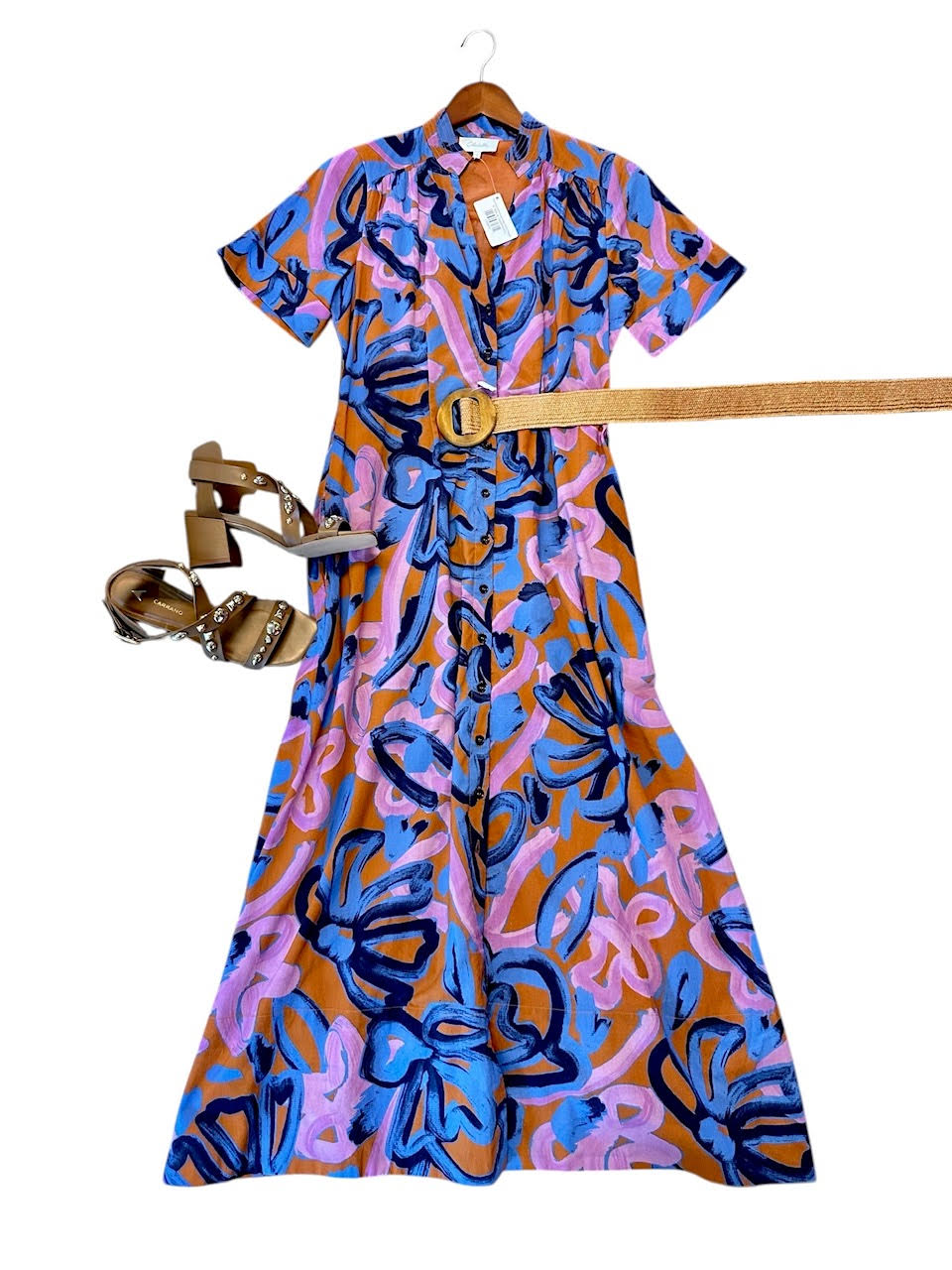 Zara Printed Ankle Dress in fresco print by Cleobella