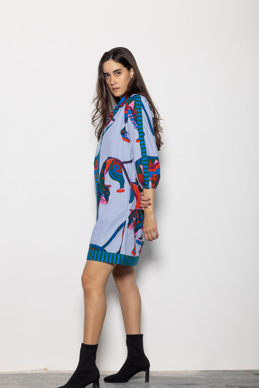 Ava Dress in cheetah mirage by Maude Vivante