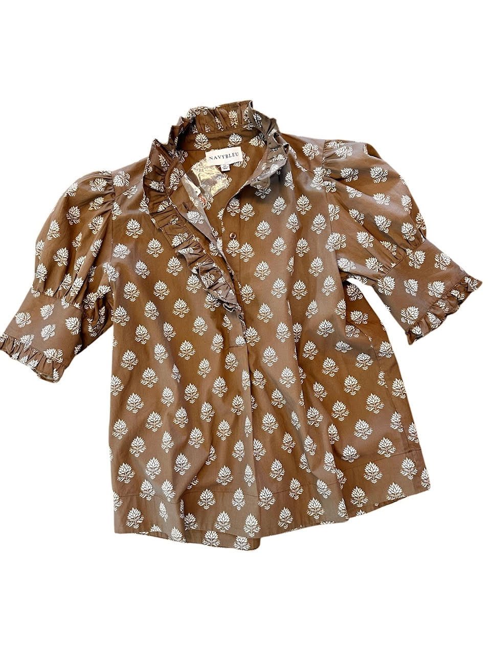 Westport Top in brown leaf by NavyBleu