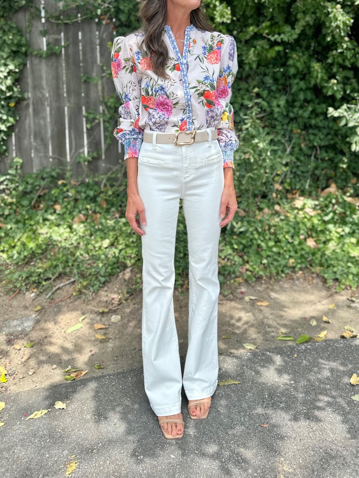 Emily Printed Top in ivory ginger jars by Elizabeth James