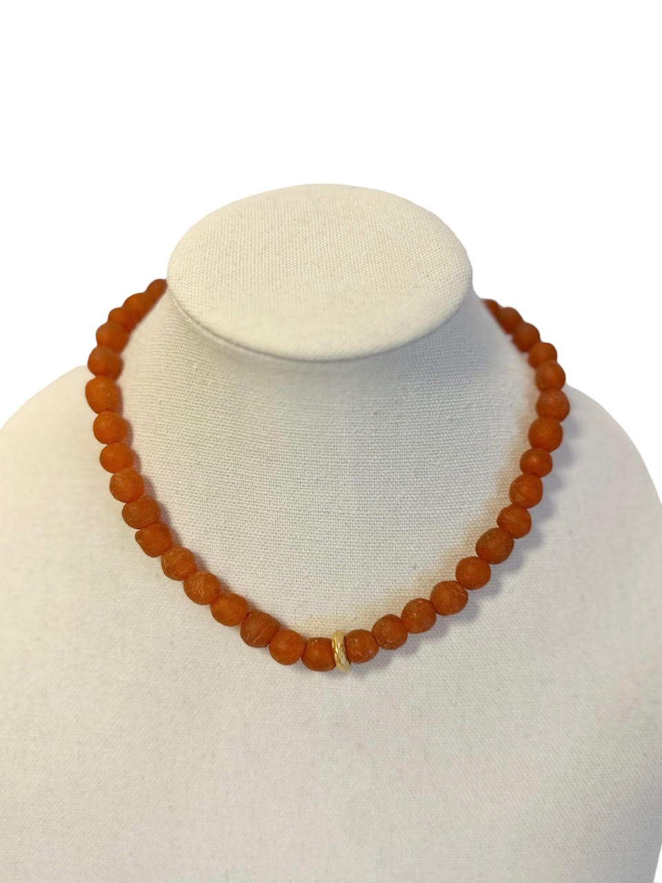 16" Glass Washer Necklace in clay by Virtue