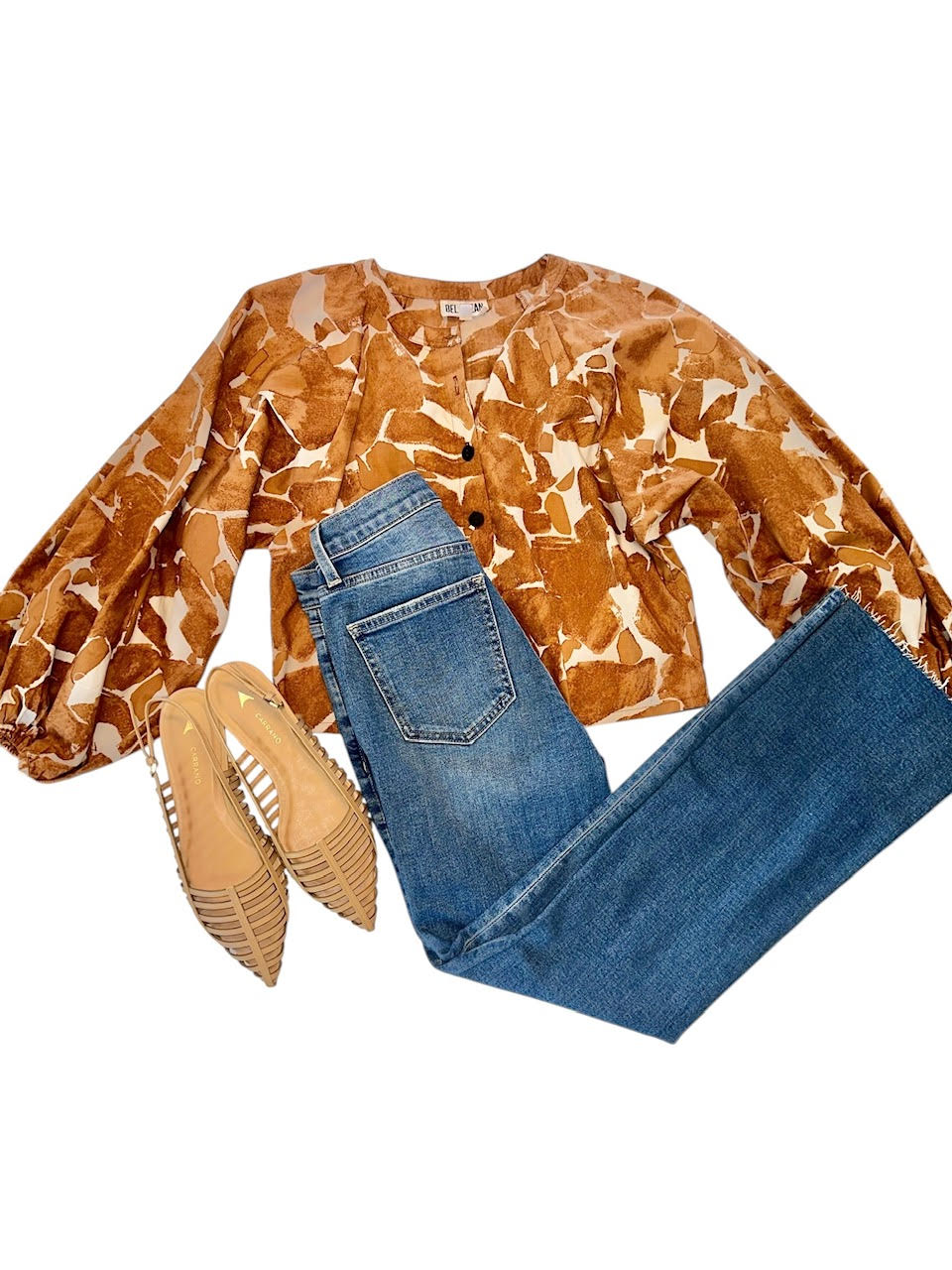Colby Santa Fe Long Sleeve Top in mustard by Bel Kazan