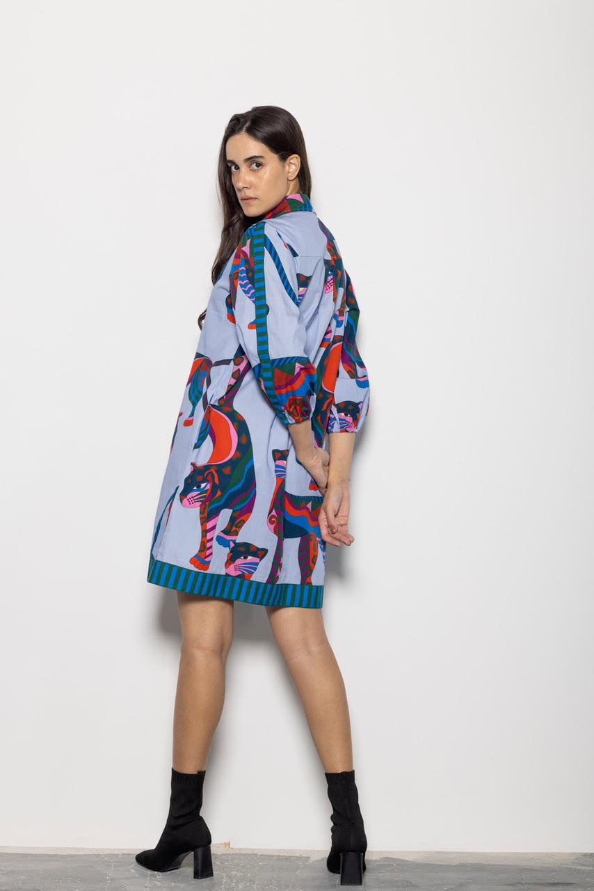 Ava Dress in cheetah mirage by Maude Vivante
