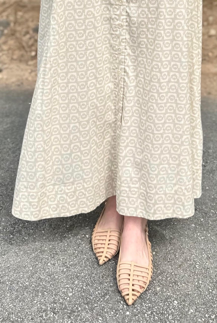 Kara Caged Slingback Flat in cru by Carrano