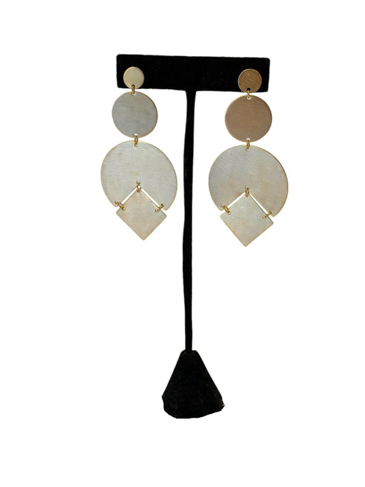 Large Geometric Earring by Eneida Franca