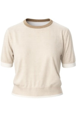 Dera Short Sleeve Sweater in autumn amber by Another Love