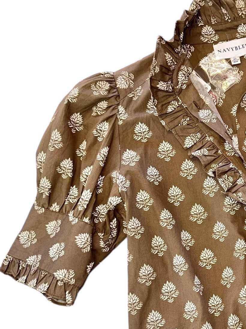 Westport Top in brown leaf by NavyBleu