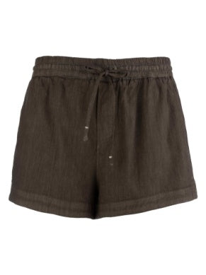 Illiana Drawstring Short with Side Pocket in chocolate by KUT