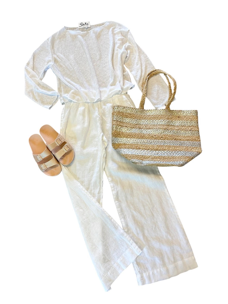 Santiago Linen Pant in white by Luna Luz