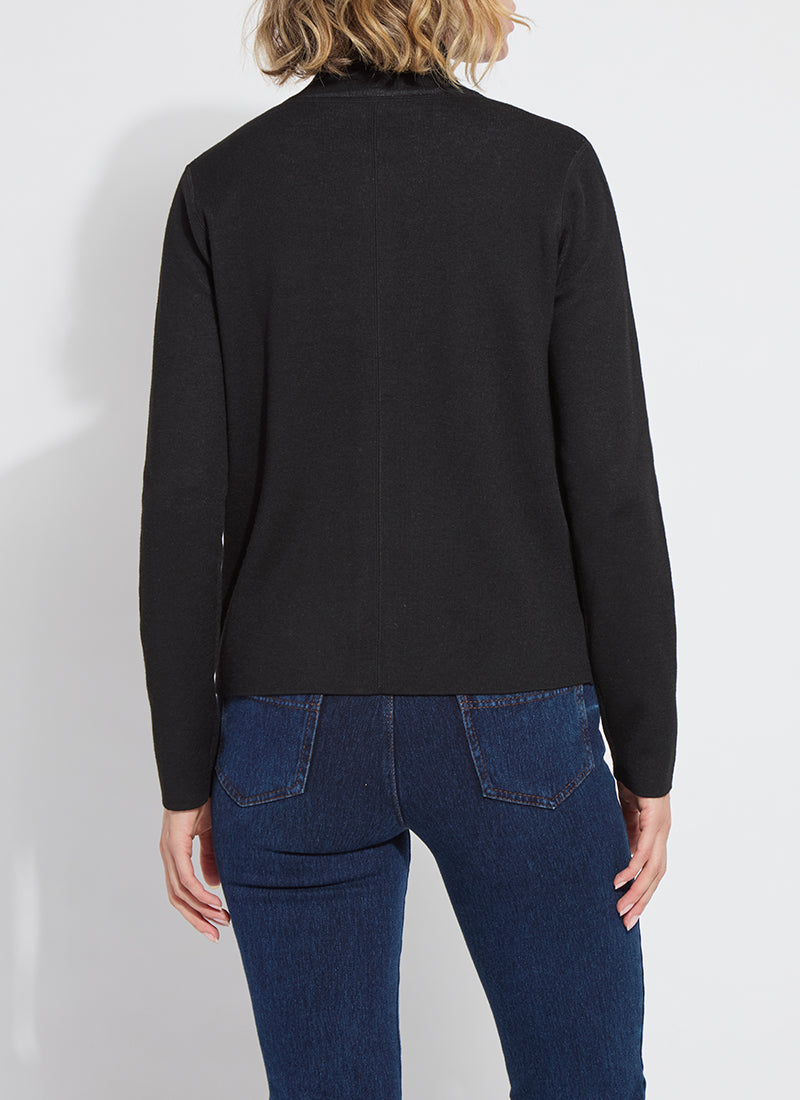 Reversible Cashmere Zip Up Cardigan in black/pearl mélange by Lysse