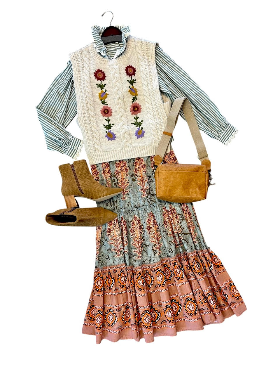 Adela Sweater Vest in cream by Louise Misha