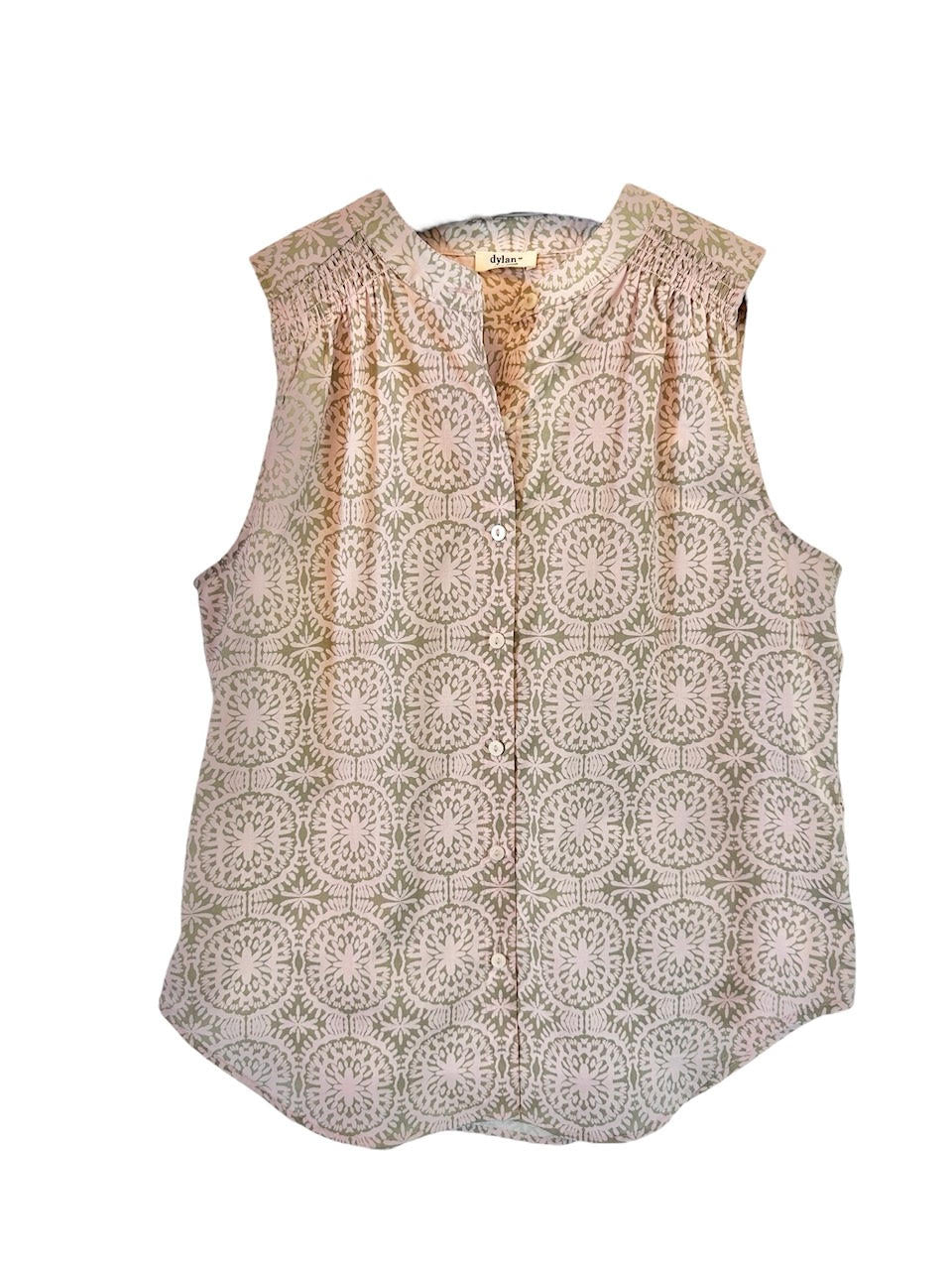Sara Sleeveless Button-up in Blush by Dylan