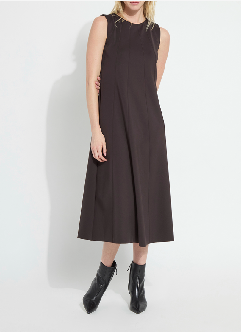 Maurelle Neoprene Seamed Dress in double espresso by Lysse