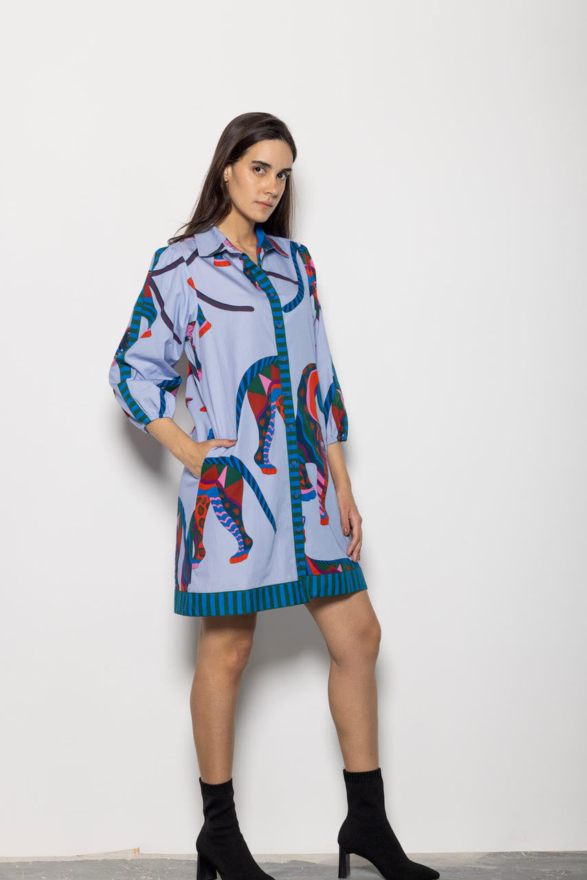 Ava Dress in cheetah mirage by Maude Vivante